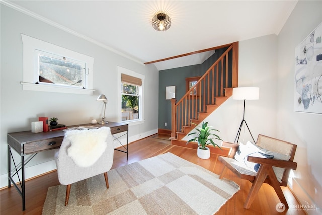 528 N 83rd St, Seattle, WA 98103 - office space with wood finished floors, crown molding, and baseboards