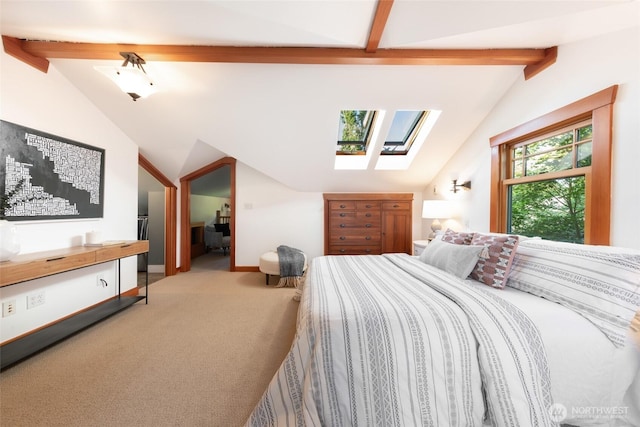 528 N 83rd St, Seattle, WA 98103 - bedroom with a skylight, carpet, and baseboards