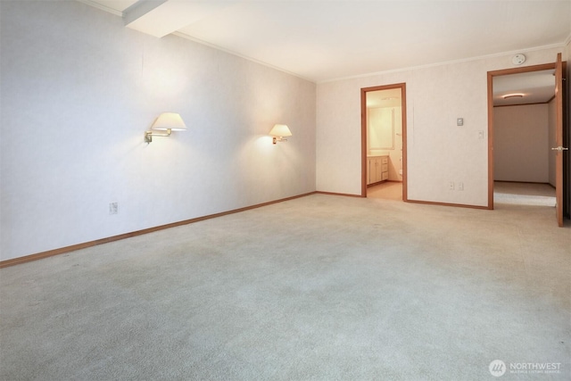 8005 Sand Point Way NE Unit A45, Seattle, WA 98115 - unfurnished bedroom featuring crown molding, baseboards, light colored carpet, and ensuite bathroom