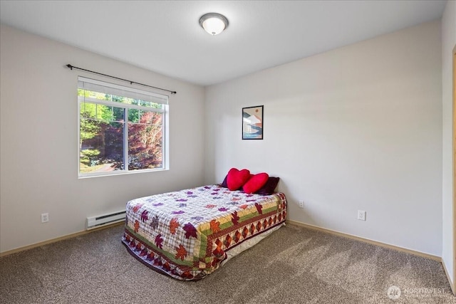 18930 Bothell Everett Hwy Unit V201, Bothell, WA 98012 - carpeted bedroom featuring a baseboard heating unit and baseboards