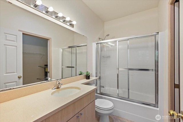 18930 Bothell Everett Hwy Unit V201, Bothell, WA 98012 - full bathroom with vanity, toilet, and enclosed tub / shower combo