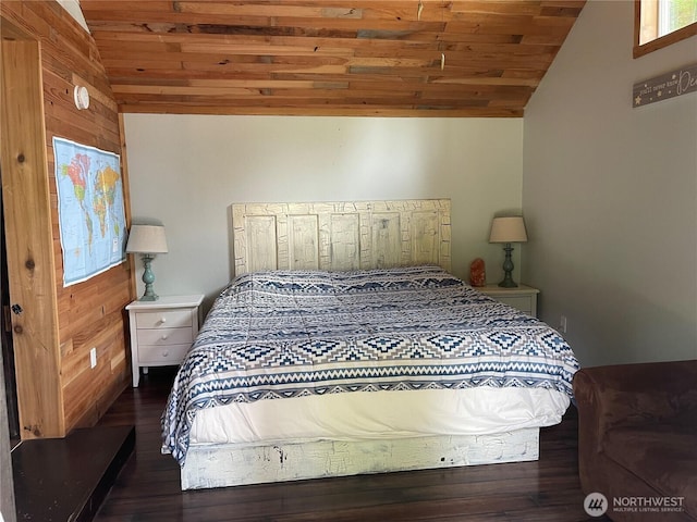 48 Blue Jay Loop, Walla Walla, WA 99362 - bedroom with lofted ceiling, wooden ceiling, wood finished floors, and wooden walls