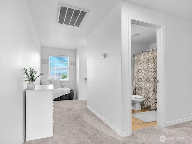 530 N Kentucky Dr, Moses Lake, WA 98837 - hall with carpet flooring, baseboards, and an upstairs landing