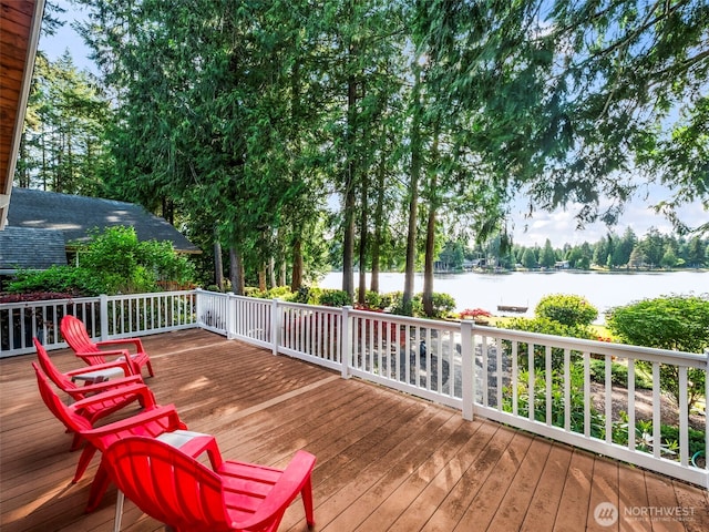 271 E Ballantrae Dr, Shelton, WA 98584 - deck featuring a water view and view of scattered trees
