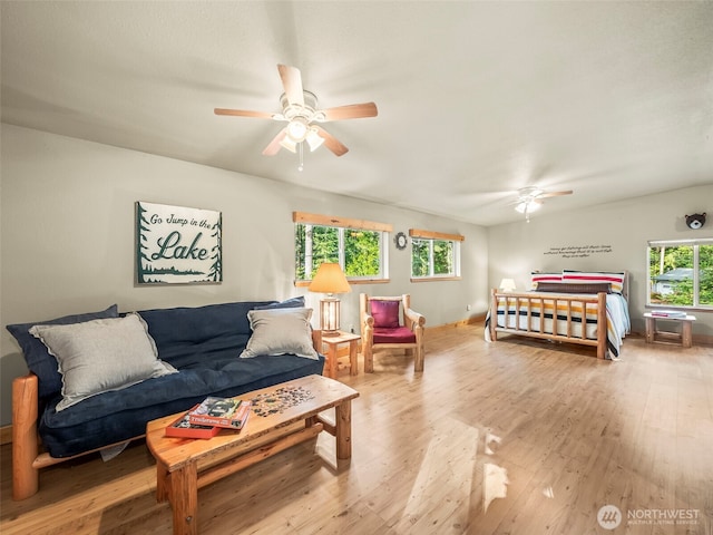 271 E Ballantrae Dr, Shelton, WA 98584 - bedroom featuring wood finished floors and a ceiling fan