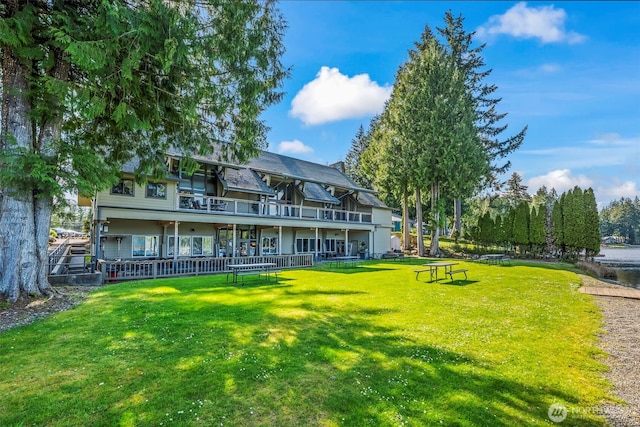 271 E Ballantrae Dr, Shelton, WA 98584 - back of house with a yard and a balcony