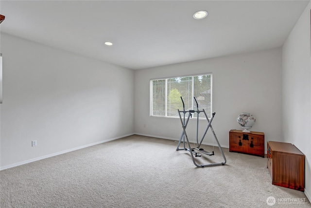 8130 104th Street Ct SW, Lakewood, WA 98498 - exercise area with carpet floors, recessed lighting, and baseboards