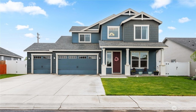 509 L NE, Quincy, WA 98848 - craftsman inspired home featuring covered porch, a gate, concrete driveway, and a shingled roof
