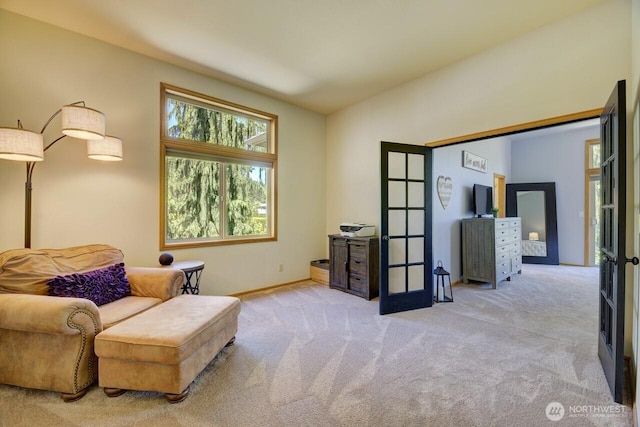 11504 128th Dr NE, Lake Stevens, WA 98258 - living area featuring carpet floors and french doors