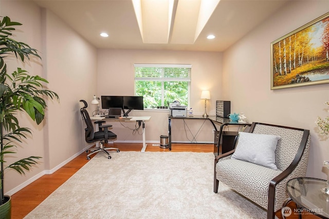 19 198th Pl SE, Bothell, WA 98012 - office area with wood finished floors, recessed lighting, and baseboards