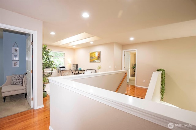 19 198th Pl SE, Bothell, WA 98012 - hall featuring light wood-style floors, recessed lighting, and baseboards