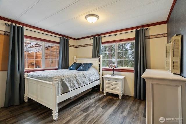 4224 N Brooks Rd, Medical Lake, WA 99022 - bedroom featuring ornamental molding and dark wood finished floors