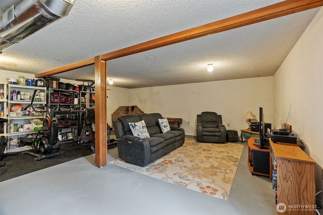 4224 N Brooks Rd, Medical Lake, WA 99022 - living area with concrete flooring and a textured ceiling