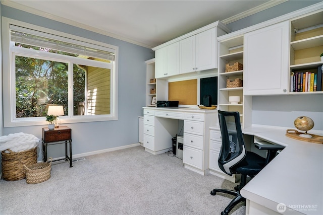 13302 53rd Ave NW, Gig Harbor, WA 98332 - office space with crown molding, light carpet, and baseboards