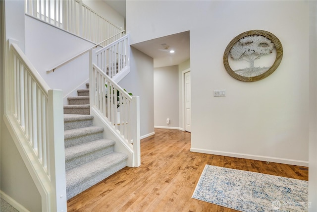 13302 53rd Ave NW, Gig Harbor, WA 98332 - stairway with baseboards and wood finished floors