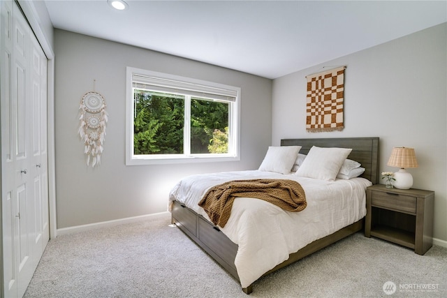 13302 53rd Ave NW, Gig Harbor, WA 98332 - carpeted bedroom featuring baseboards, a closet, and recessed lighting