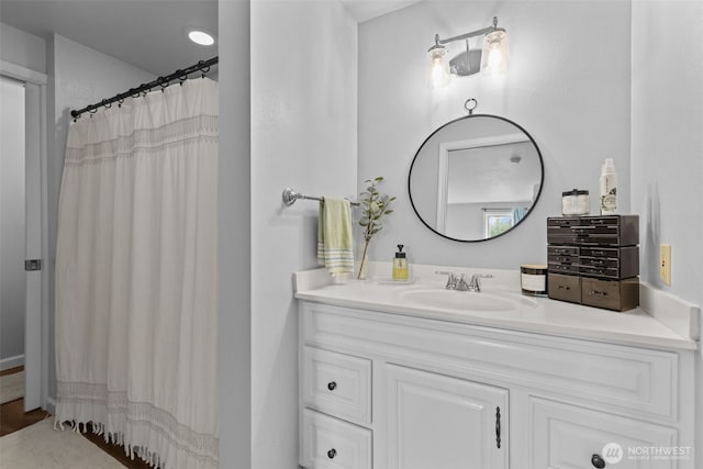 5003 219th St SW, Mountlake Terrace, WA 98043 - bathroom featuring vanity and curtained shower
