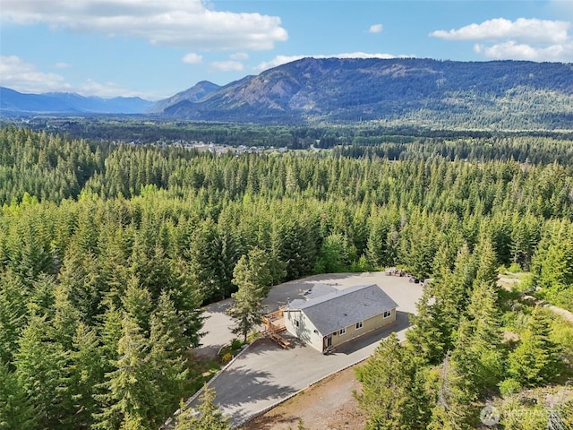 822 Filbert Rd, Cle Elum, WA 98922 - aerial view of property and surrounding area featuring a forest and mountains