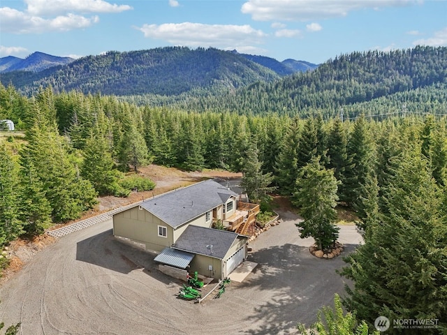 822 Filbert Rd, Cle Elum, WA 98922 - view of subject property with a heavily wooded area and a mountainous background