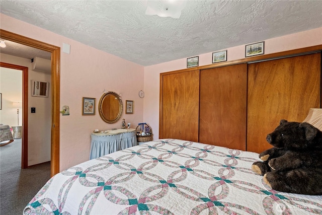 245 Lakeview Ave, Orondo, WA 98843 - carpeted bedroom with a closet and a textured ceiling