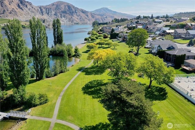 245 Lakeview Ave, Orondo, WA 98843 - aerial view of residential area featuring a water and mountain view
