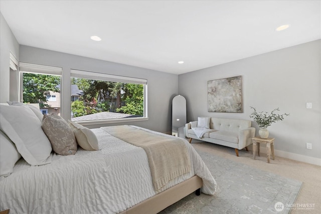 12126NE 106th Pl, Kirkland, WA 98033 - carpeted bedroom featuring baseboards and recessed lighting