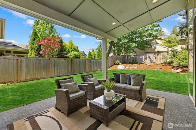 12126NE 106th Pl, Kirkland, WA 98033 - view of patio with an outdoor living space
