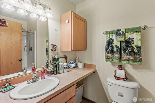 19243 Kiona Rd, Randle, WA 98377 - full bath with toilet, vanity, and bathing tub / shower combination