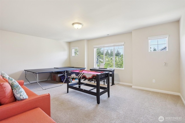 1903 98th Ave SE, Lake Stevens, WA 98258 - rec room featuring plenty of natural light, baseboards, and light colored carpet