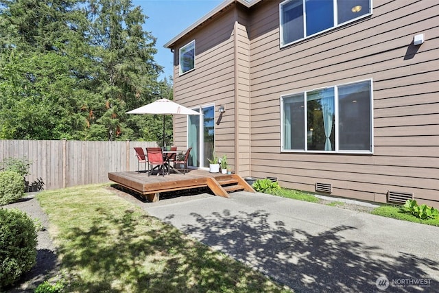 1903 98th Ave SE, Lake Stevens, WA 98258 - view of patio featuring a wooden deck and outdoor dining area