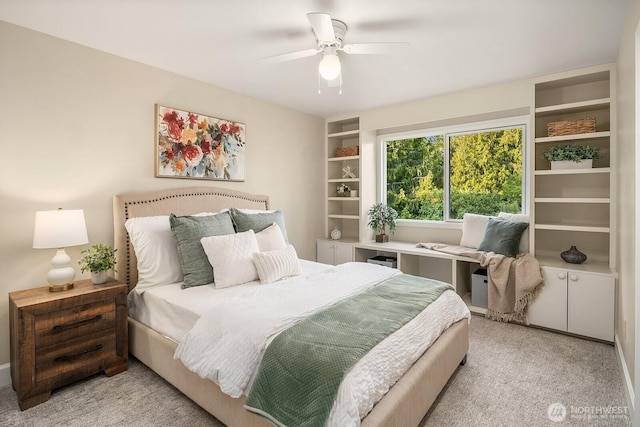24228 SE 47th St, Sammamish, WA 98029 - bedroom featuring light colored carpet and a ceiling fan