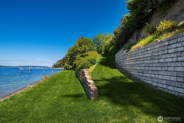 4486 E Harbor Rd, Freeland, WA 98249 - view of yard featuring a water view and a dock