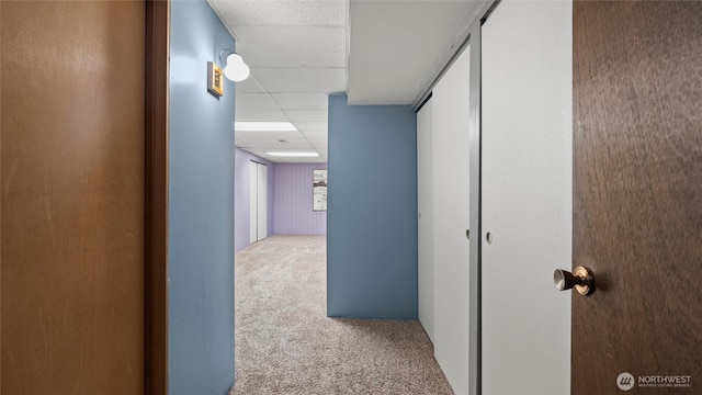 842 W Langdon Rd, Walla Walla, WA 99362 - hall featuring a paneled ceiling and carpet flooring