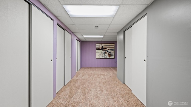 842 W Langdon Rd, Walla Walla, WA 99362 - hall with a paneled ceiling and carpet flooring