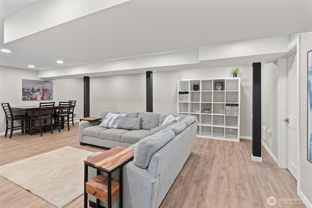 18568 Densmore Ave N, Shoreline, WA 98133 - living room with light wood-style flooring and recessed lighting