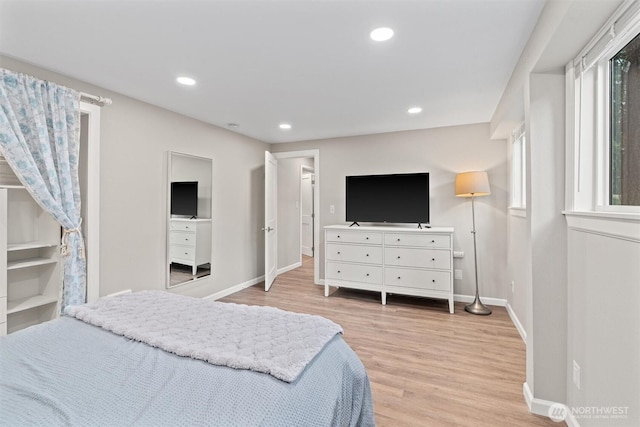 18568 Densmore Ave N, Shoreline, WA 98133 - bedroom featuring light wood-type flooring and recessed lighting