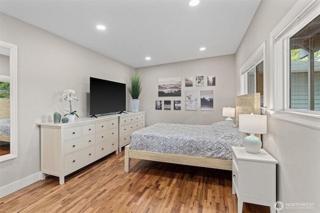 18568 Densmore Ave N, Shoreline, WA 98133 - bedroom with light wood-style flooring and recessed lighting