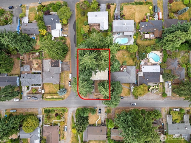 18568 Densmore Ave N, Shoreline, WA 98133 - aerial view of residential area featuring property parcel outlined