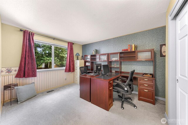 3026 E Alpine Dr, Bellingham, WA 98226 - office featuring a textured ceiling, light colored carpet, and baseboards