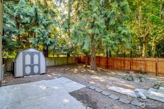 10908 151st St E, Puyallup, WA 98374 - fenced backyard featuring a storage unit