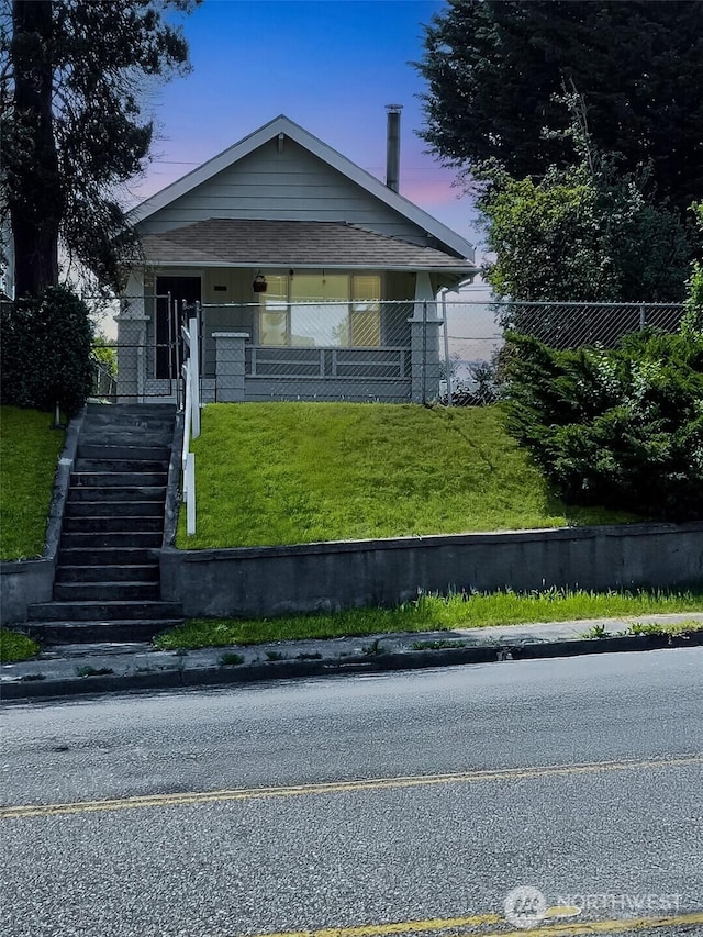 2526 S J St, Tacoma, WA 98405 - shotgun-style home featuring stairs and covered porch