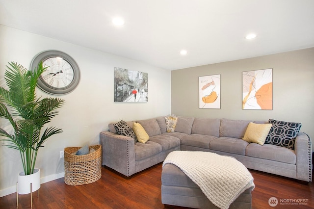 13632 SE Fairwood Blvd, Renton, WA 98058 - living area with recessed lighting, wood finished floors, and baseboards