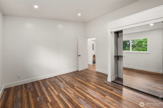 4821 S 364th St, Auburn, WA 98001 - unfurnished bedroom featuring wood finished floors, baseboards, and recessed lighting