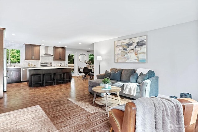 14520 78th Ave NE, Kenmore, WA 98028 - living area with wood finished floors and recessed lighting