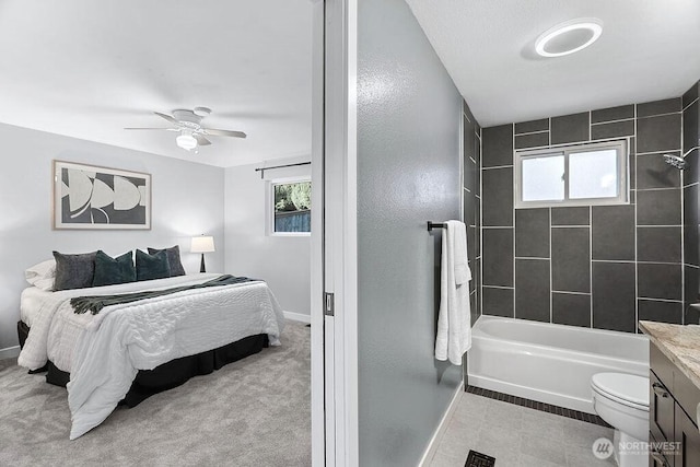 14520 78th Ave NE, Kenmore, WA 98028 - bedroom featuring baseboards, multiple windows, and a ceiling fan