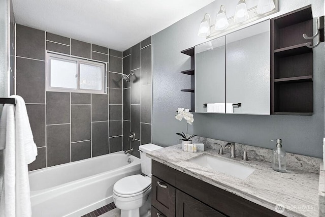 14520 78th Ave NE, Kenmore, WA 98028 - bathroom featuring vanity, shower / washtub combination, and toilet