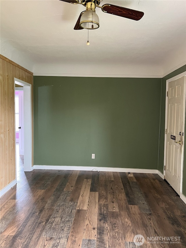211 E Cherry St, Centralia, WA 98531 - empty room with ceiling fan, baseboards, and wood finished floors