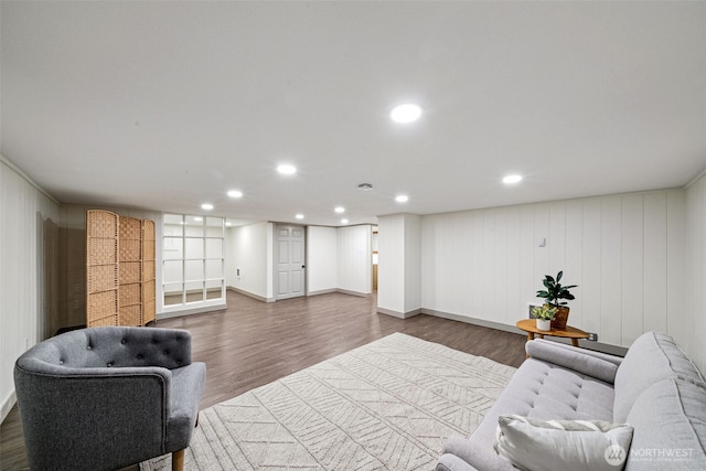2228 Cinkovich St, Enumclaw, WA 98022 - living room featuring wood finished floors and recessed lighting
