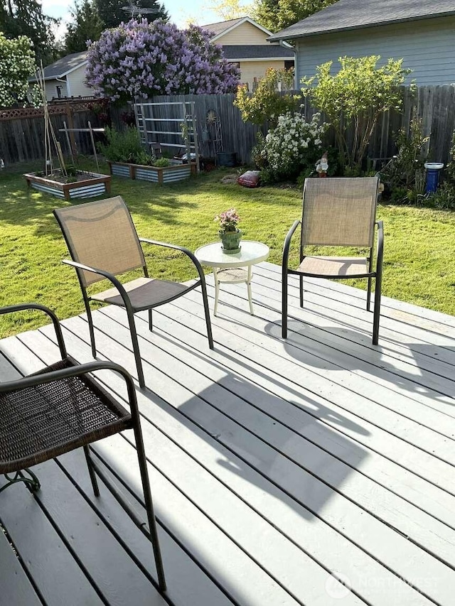 1403 Thomas St, Port Townsend, WA 98368 - wooden terrace featuring a vegetable garden