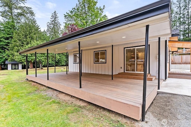 24212 SE 223rd St, Maple Valley, WA 98038 - wooden deck featuring a yard and an outbuilding